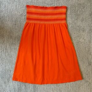 Old Navy Orange Strapless Elastic Mini Dress